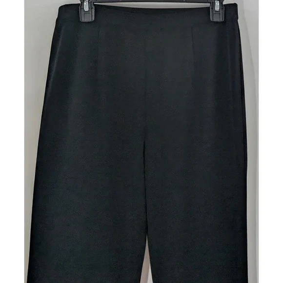 Exclusively Misook Black Pull-On Pants Size‎ M Women's Wide Leg Dressy Long - Picture 5 of 9